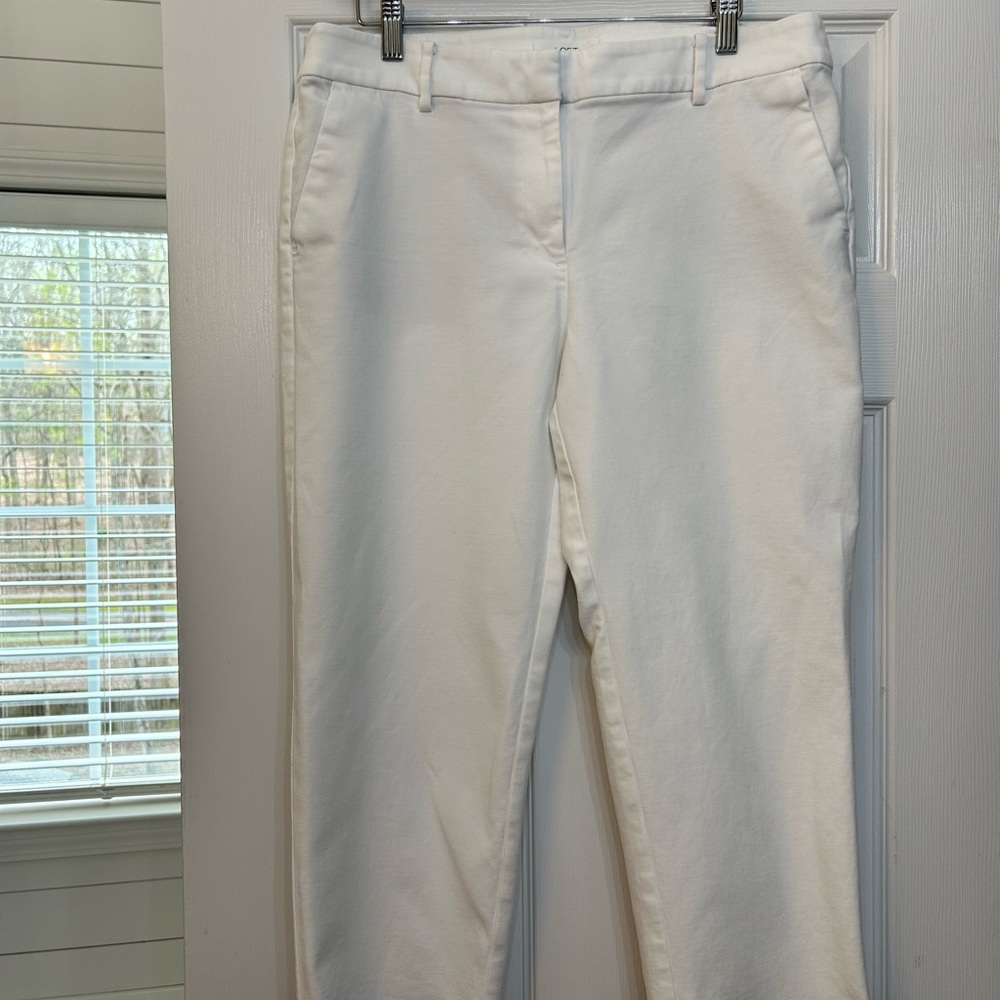 LOFT The Riviera slim pant in White 12P